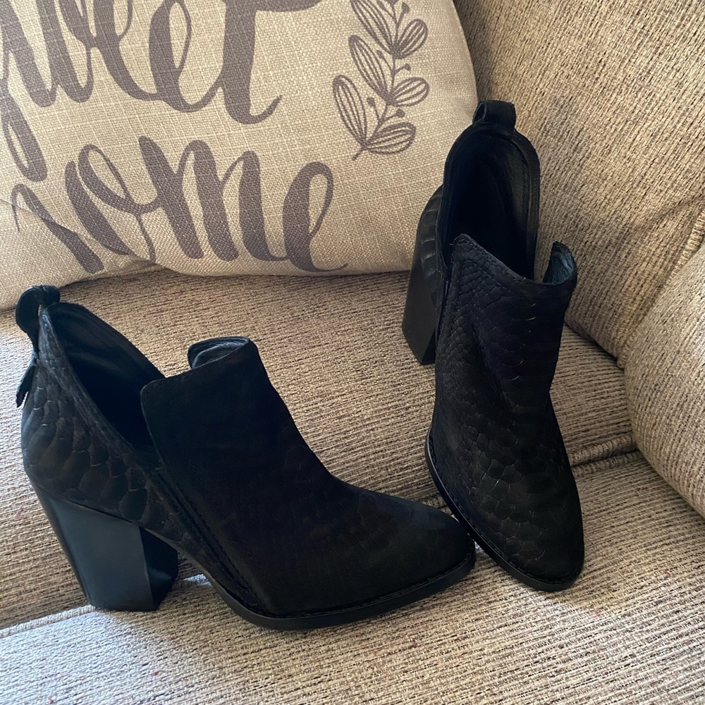 Black Snake Suede Jeffrey Campbell Booties